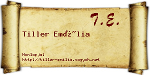 Tiller Emília névjegykártya